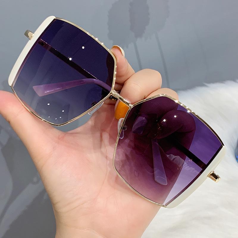 Korean Style Retro Oversized Square Sunglasses for Women - Sun Protection & Street Style Trend