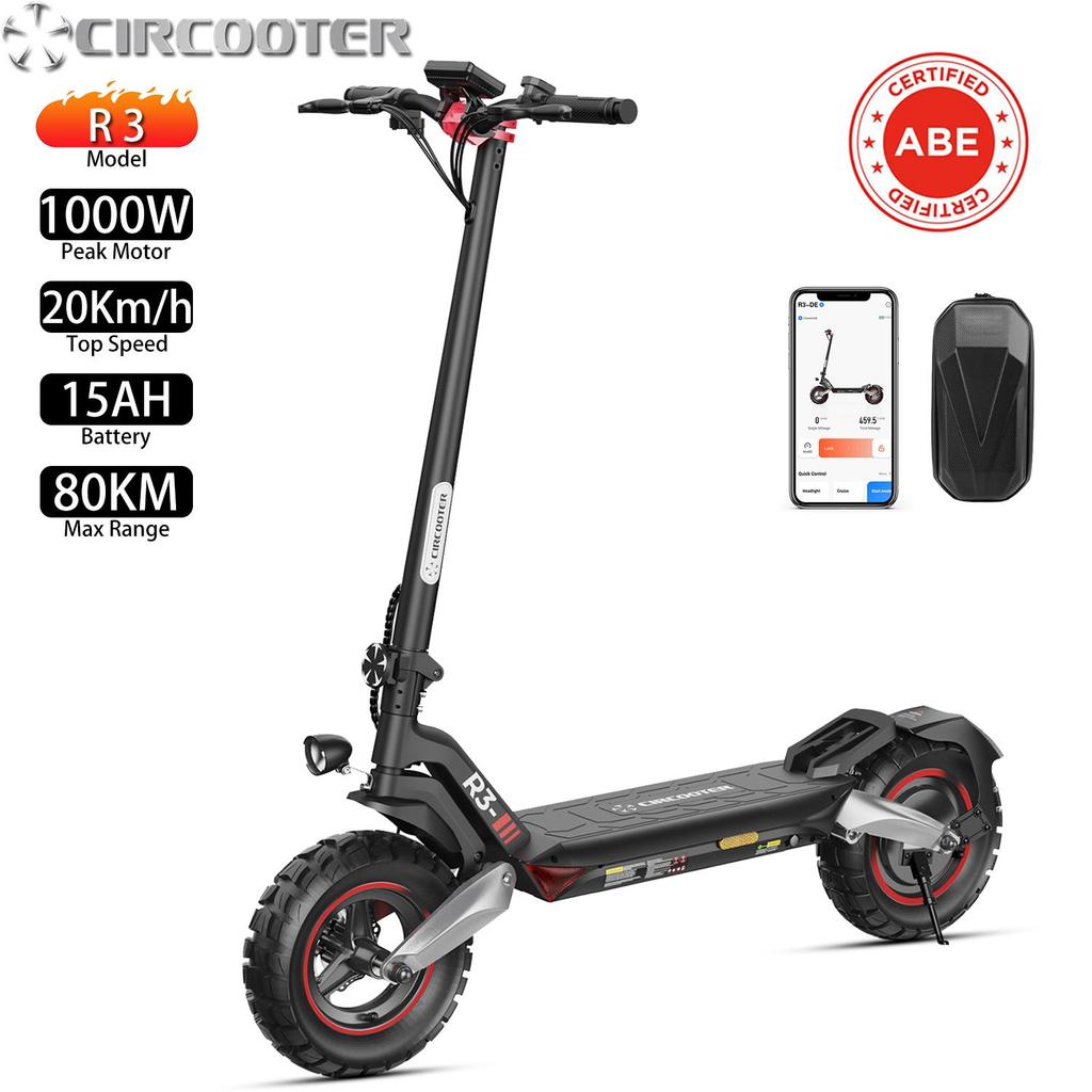 Elektroroller Faltbarer CIRCOOTER R3 Straßenzulassung 1000W Motor 20Km/h Höchstgeschwindigkeit 48V 15AH 80Km Reichweite Neu