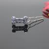 Pet Barrettes Rhinestone Inlaid Pet Grooming Anti-fade Novelty Dogs Bone Hair Clips for Long-haired Dog
