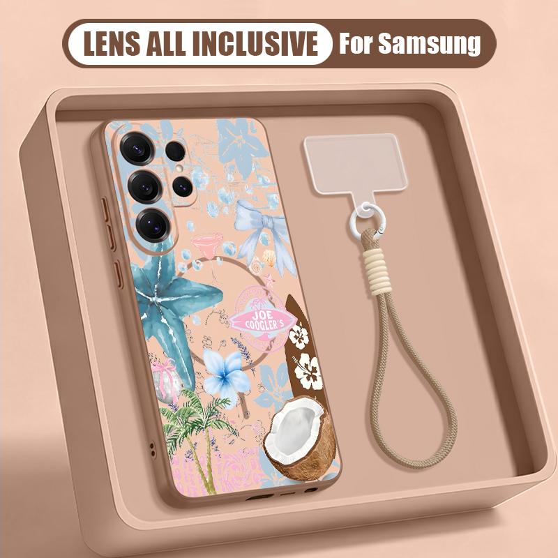 Custodia a Tema Oceano Estivo Per Samsung S26 Ultra S25 FE S24 S24 Plus A57 A37 A17 A56 A36 A16 A55 A35 A15 A54 5G Cover Ibrida Magnetica Opaca