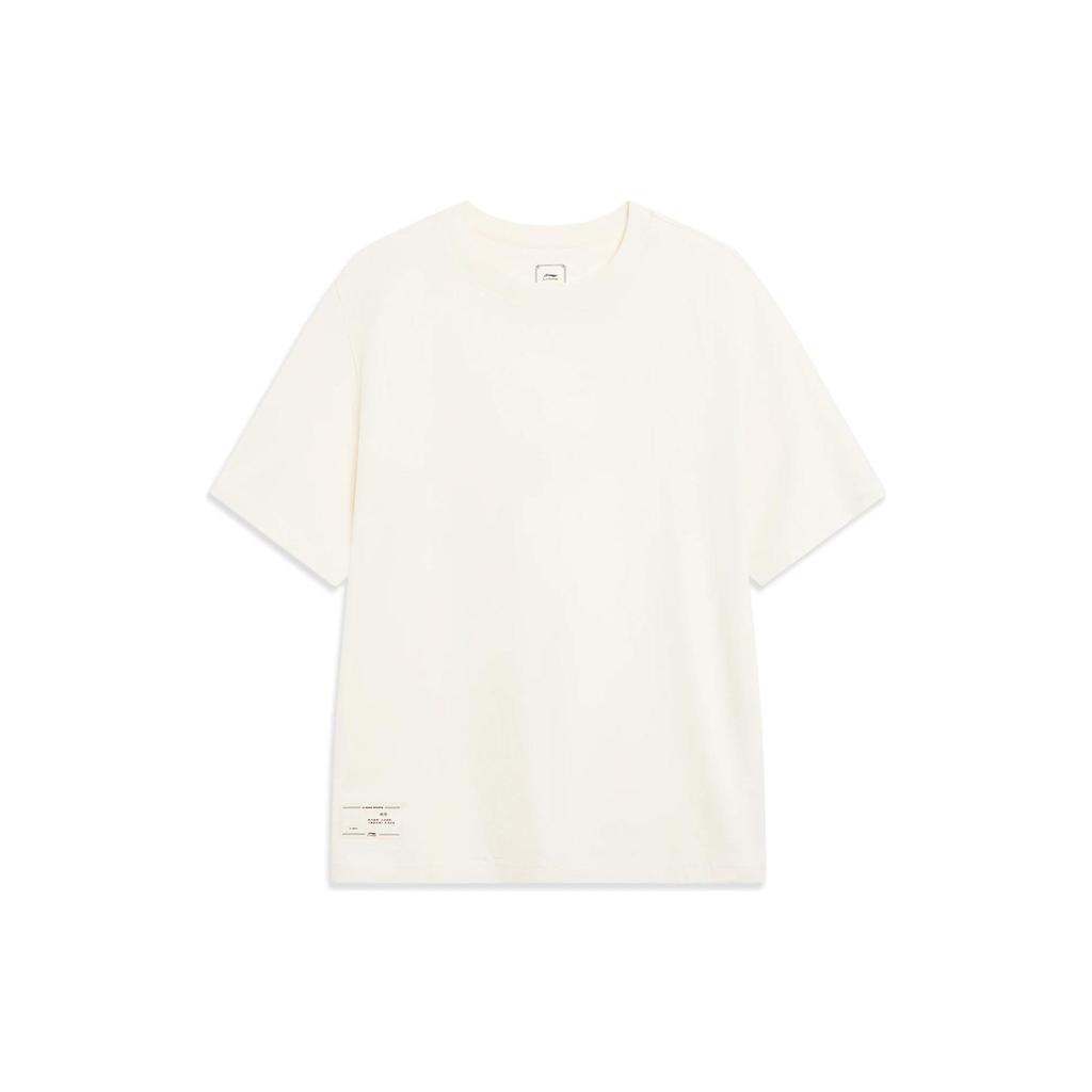 Li-Ning Pure Color Antibacterial Short Sleeve T-Shirt Men Tops Off-White AHST187-13