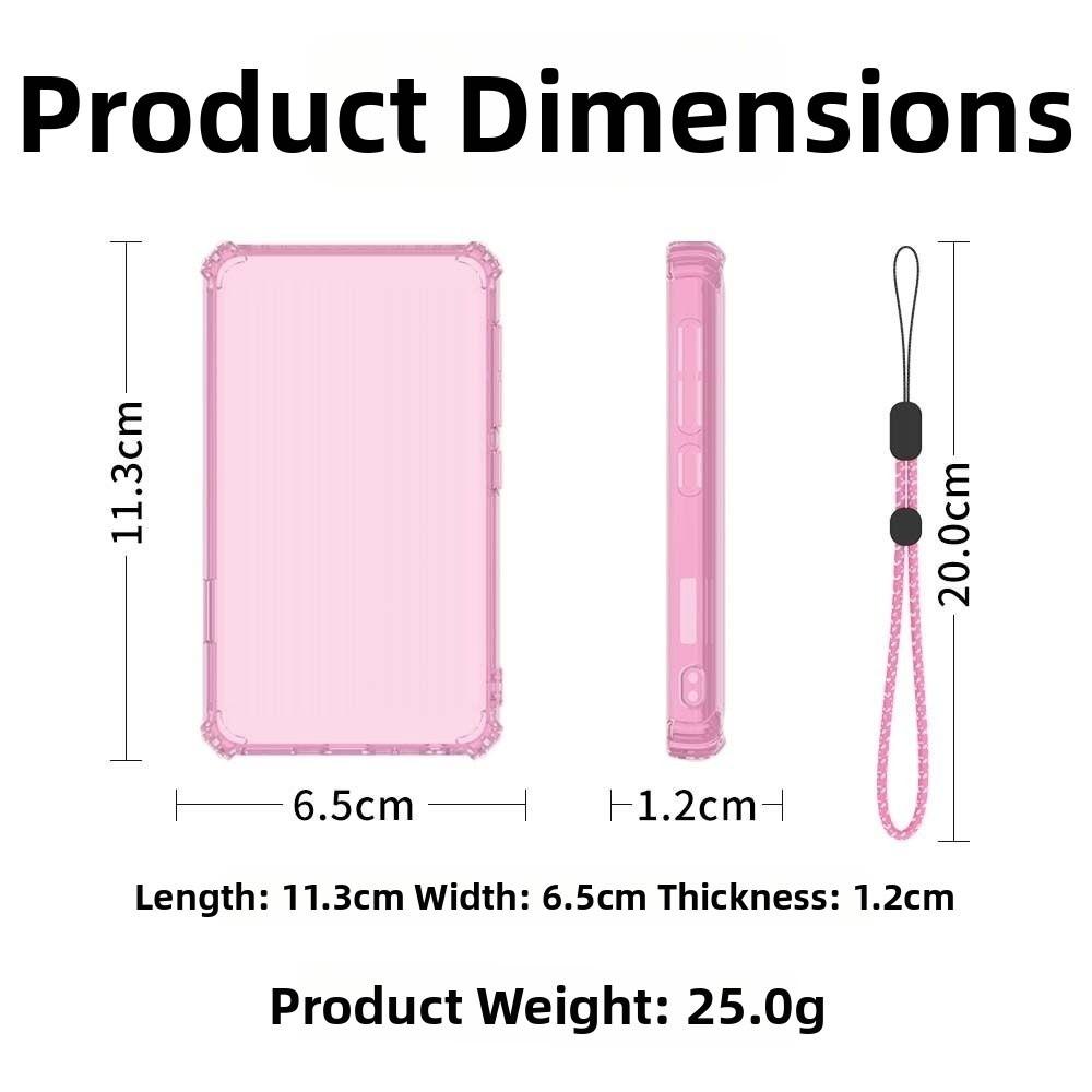 Transparent Protective Case Shockproof with Lanyard MP3 Player Cover Anti-Scratch Soft TPU for Innioasis G1/G3 MP3 Player