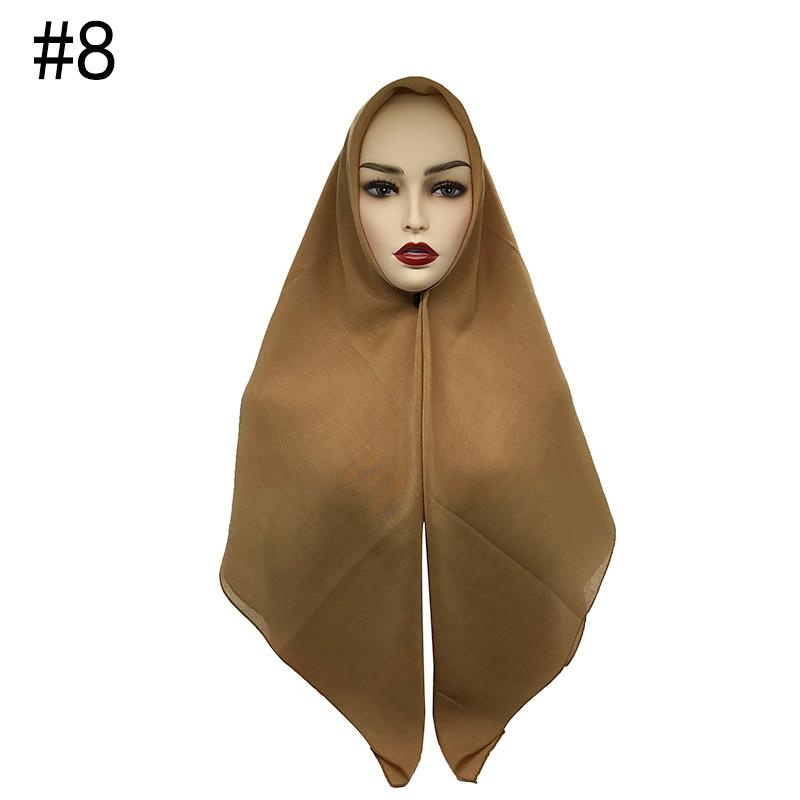 High Quality Malaysian Ladies Hijab Scarf Solid Color Cotton Oversize Square Scarf Muslim Shawls and Wraps Hijabs Foulard Femme