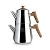 Turkish Teapot - Serenk - Stainless Steel - 1.25 L &; 2 L - Rapid Boil Kettle - Infuser Included