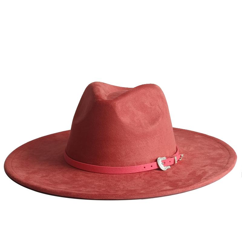 Classic Camel Suede Hat Wide Brim  New Fedora Hat Men Women Autumn Winter Felt Hats Classic Church Fedoras Chapeau Sombrer