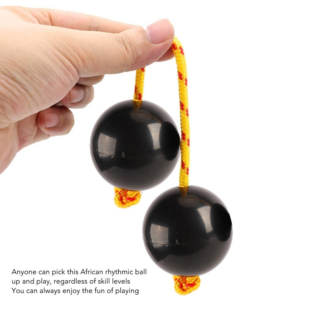 2PCS ABS Kashaka Percussion Instrument Black Color Asalato Rhythm Ball  For Music Entertaining