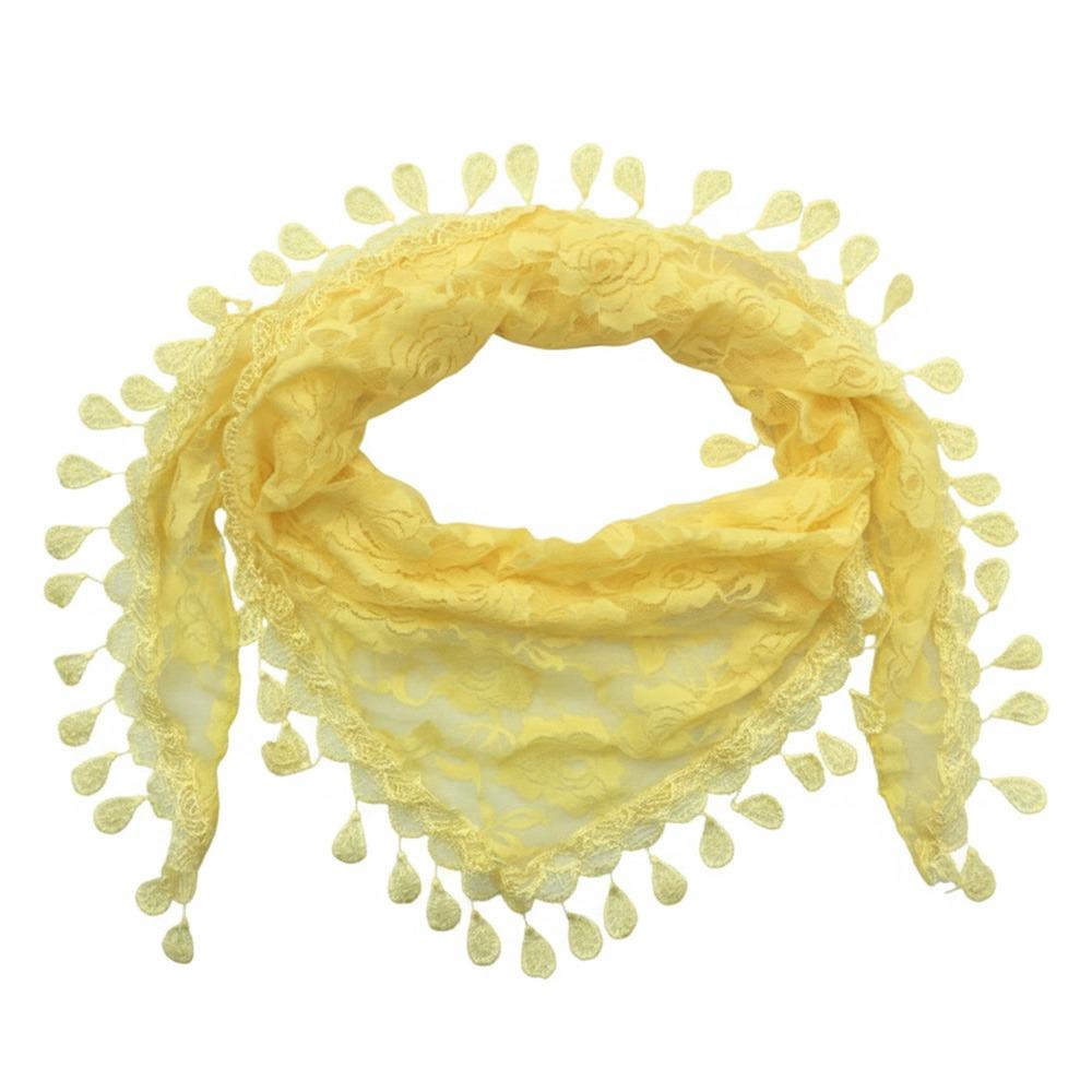 Tassels Chapel Hijab Scarf Lace Floral Hair Wrap Elegant Embroidery Lace Veil Spanish Mantilla