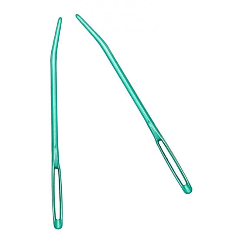 2 Pieces Aluminum Darning , Sewing with Large Eye And Curved Tip, Knitting 2x Big
