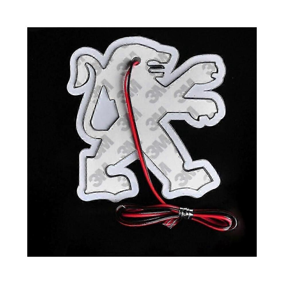 1pc 2d Led Car Tail Logo Light Badge Emblem Backlight For Peugeot 206 207 307 308 406 408 508 G-Good