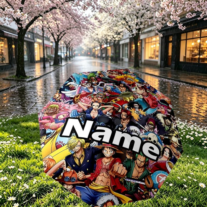 Custom Name Personalized One Piece Print Umbrella, Auto Open Close, 8‑Rib Sturdy Frame, Commute Camping Hiking Use, Birthday Gift