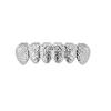 Carved Plaid Pattern Metal Hip Hop Upper and Lower Teeth Set