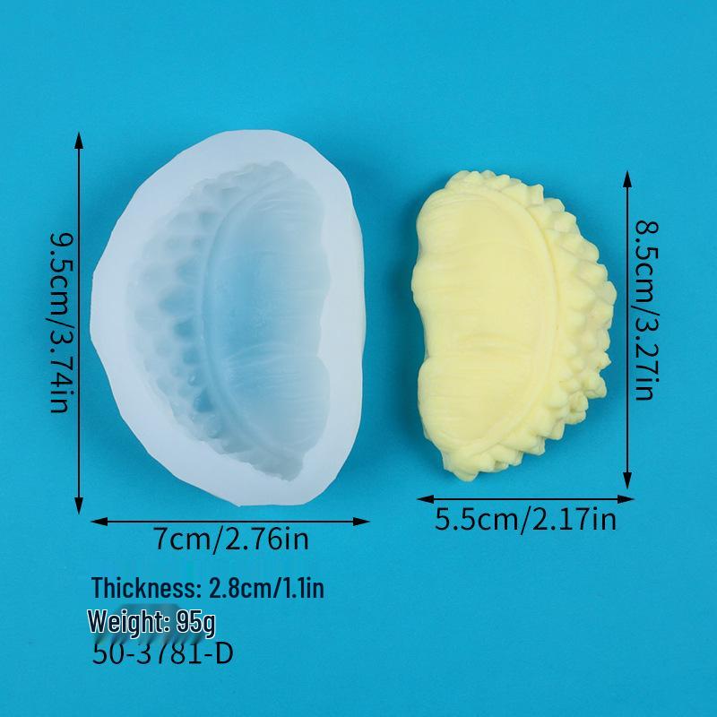 Silicone Mold for Apple, Coconut, Cucumber, and Durian Shaped Chocolate Fondant Decorations