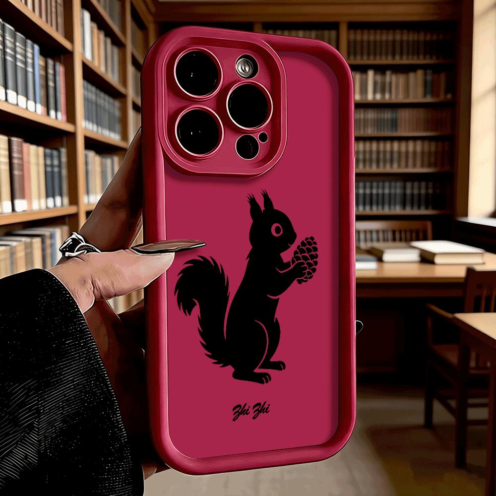 Squirrel Silhouette Pinecone Luxury Anti-Slip TPU Phone Case For Xiaomi Redmi Note 15 14 13 12 11 10 9 Pro Full Protective Cover Redmi 8