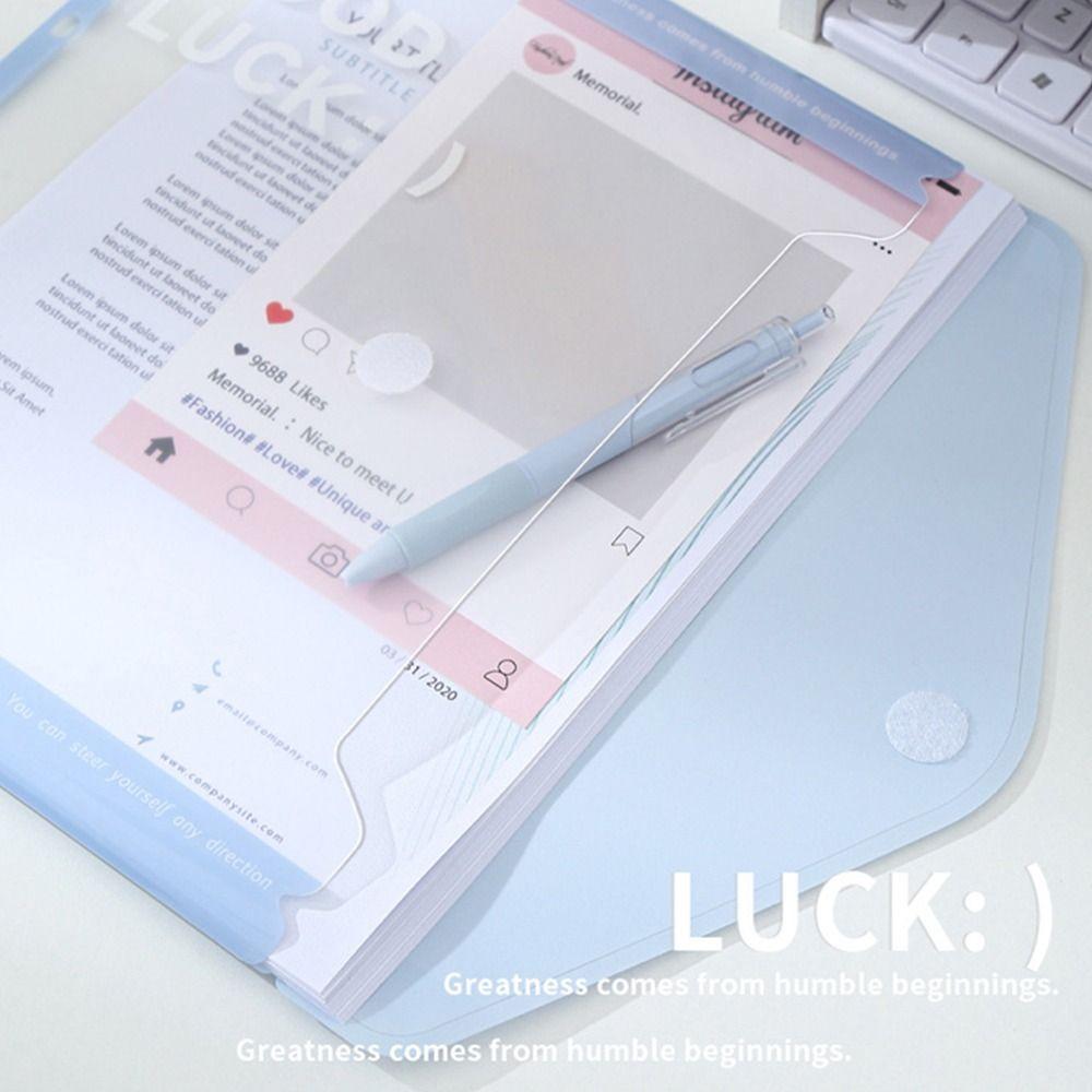 Simple Loose Leaf A4 File Folder 11-Hole Students Stationery Data Book Transparent Office Storage Booklet Gift