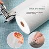 50cm*5m 3D Self-adhesive Thicken Waterproof Wallpaper Linen Textured Pure Color Home Decorative Refurbished Sticker