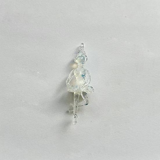 Clear Ballerina Pendant 3D Hand Blown Glass Ballet Dancer Hanging Accessories for DIY Earring Necklace Bracelet Keychain