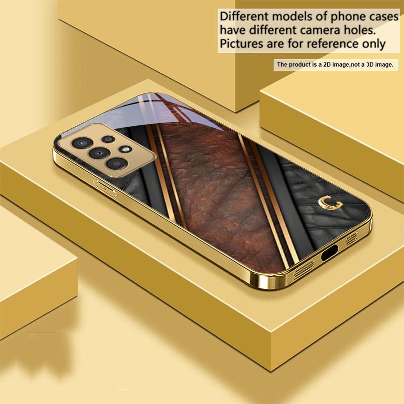 Brilliant golden letters For Samsung A 31 32 A33 A34 35 14 A15 13 16 25 26 50 52 53 54 55 56 70 71 72 73 Golden glass phone case