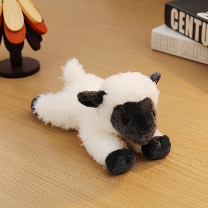20cm Lamm Schaf Plüschtier Stofftier Schwarzes Weißes Gesicht Cartoon Grasland Tier Stehend Liegend Puppe Flauschig Niedlich Kleines Plüschtier Geschenk
