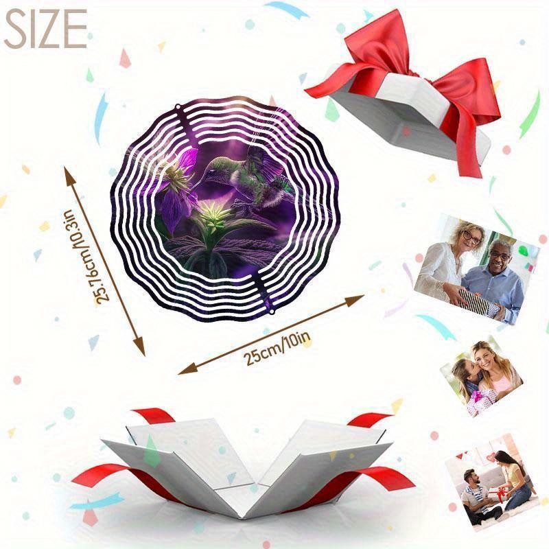 10 Inch Hanging Wind Spinner with 360 Degree Hook for Balcony Garden Decor Spring Summer Outdoor Decoration