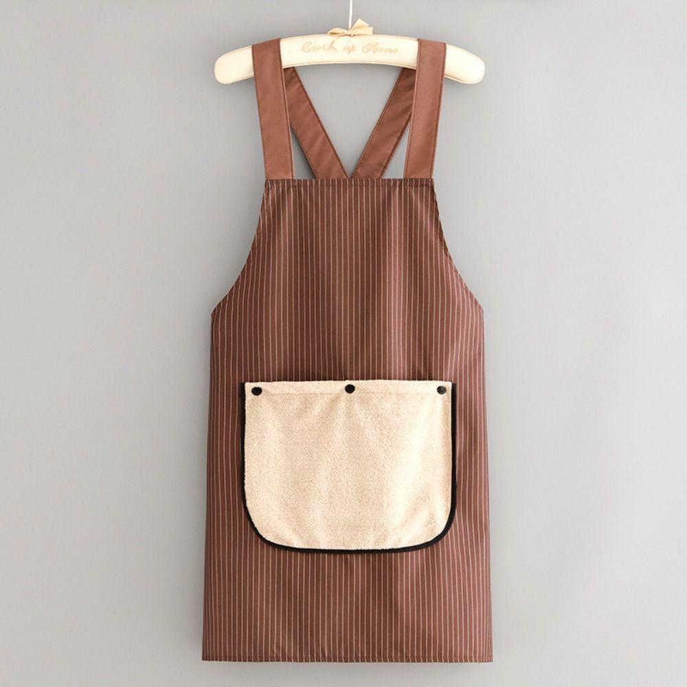 Stain-proof Household Work Apron Waterproof Dishwashing Cleaning Apron Suspender Work Dress  Baking