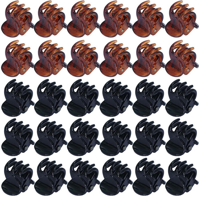 10-20Pcs Hair Claw Clips for Women Girls 1cm 1.5cm Black Brown Transparent Plastic Clamp for Ladies Headwear Hair Accessories