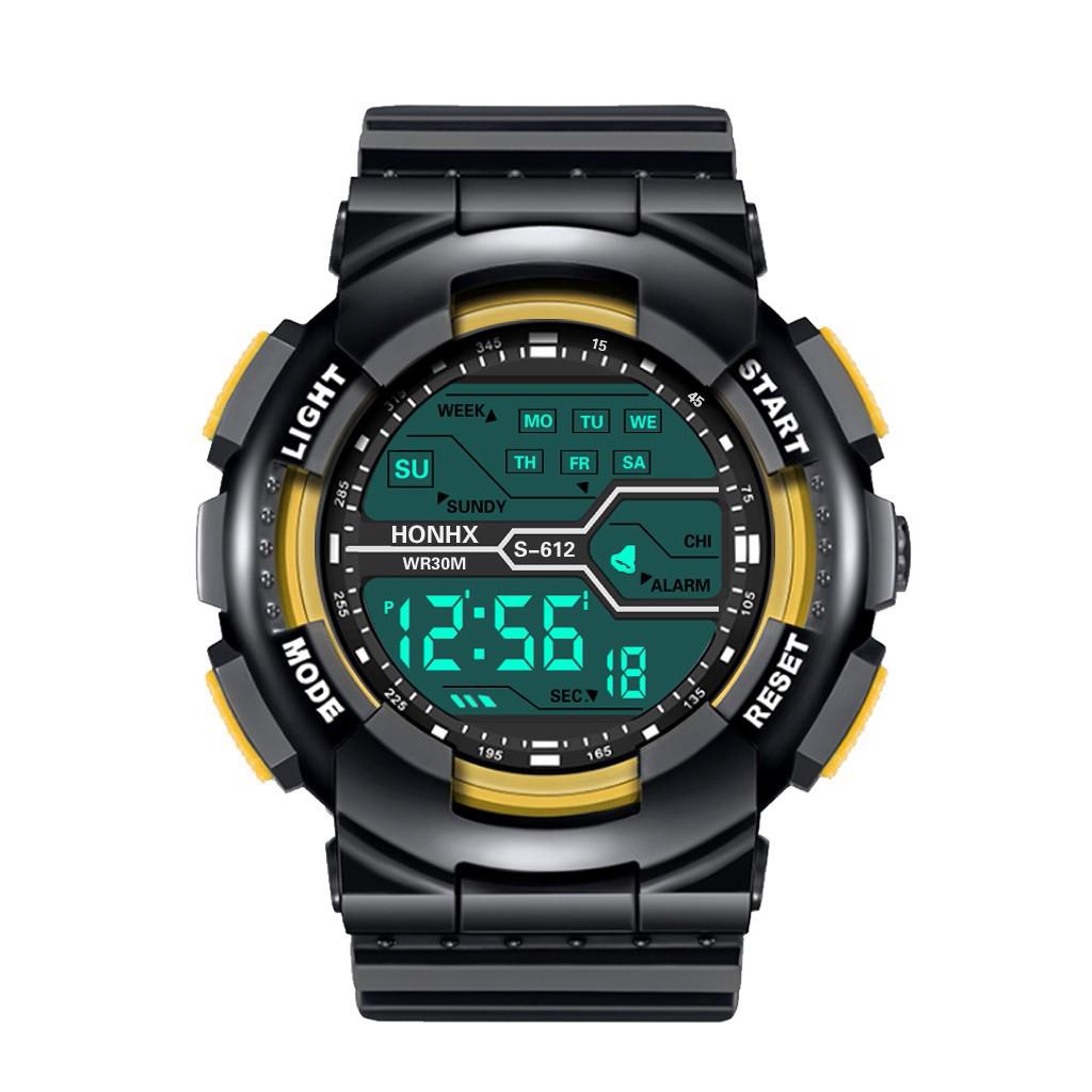Mode wasserdichte Herren Jungen LCD Digital Stoppuhr Datum Gummi Sport Armbanduhr