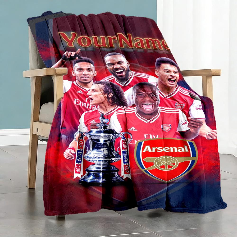 Arsenal Personalized Name Blanket Gift Personalized Blanket Warmthful Decor Throw For Sofa Picnics Office Chair Nap for All Occasions