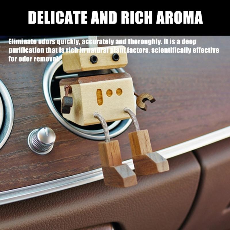 Handmade Wooden Car Decors With Magnetic Base And Swinging Limbs Dashboard Ornament For Home Office Gifts