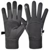 Black Winter Warm Full Fingers Waterproof Cycling Outdoor Sports Running Motorcycle Ski Touch Screen Fleece Gloves