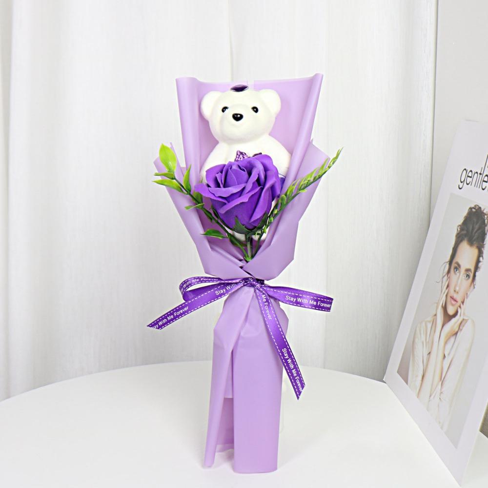 

Букет Украшения Медведь Животное Плюшевая Игрушка Животное Букет Выпускные Букеты Новый Медведь Букет фиолетовый