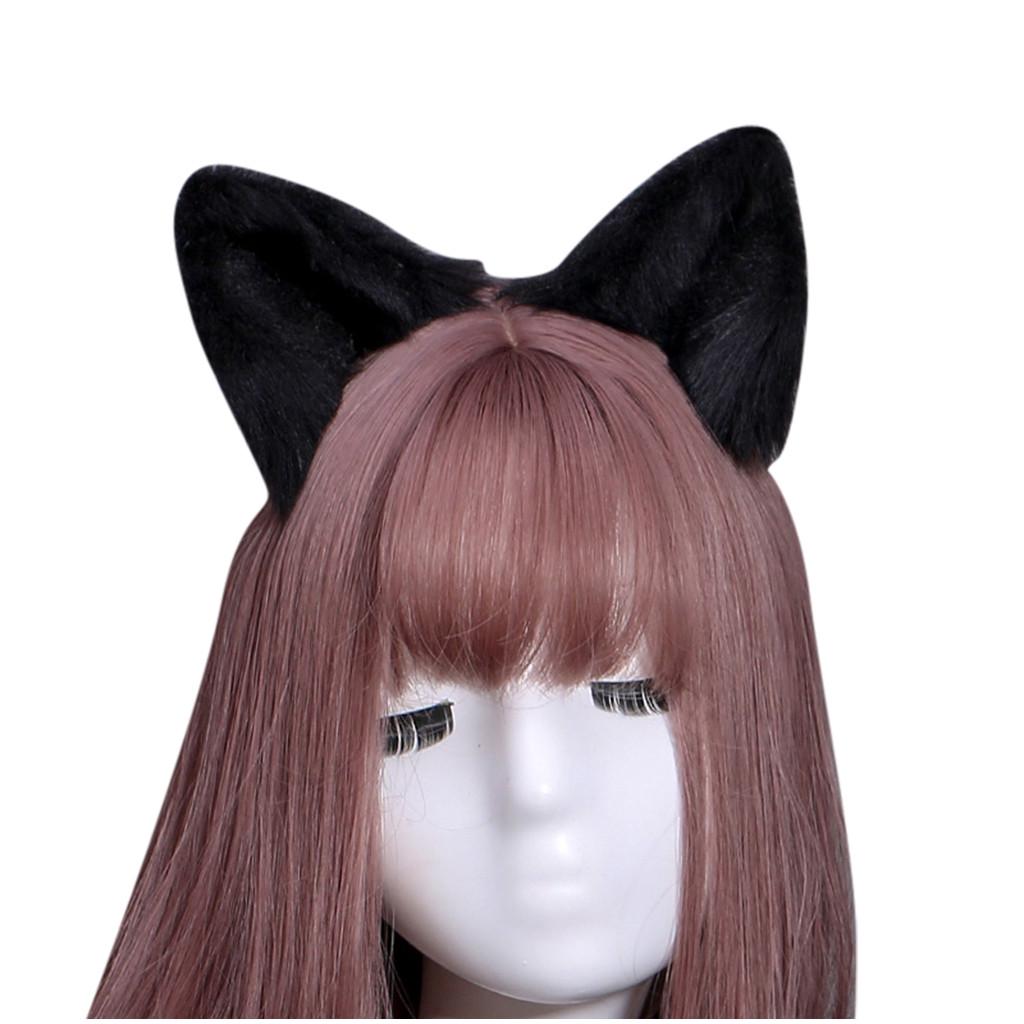 Handmade Plush Animal Ear Headband Soft Faux Fur Cosplay Accessory for Costume Party Lolita Style Animal Ear Clips