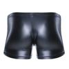 Men's Faux Leather Wet Look Bugle Pouch Low Waist Press Buttons Booty Shorts Pants Knickers Clubwear