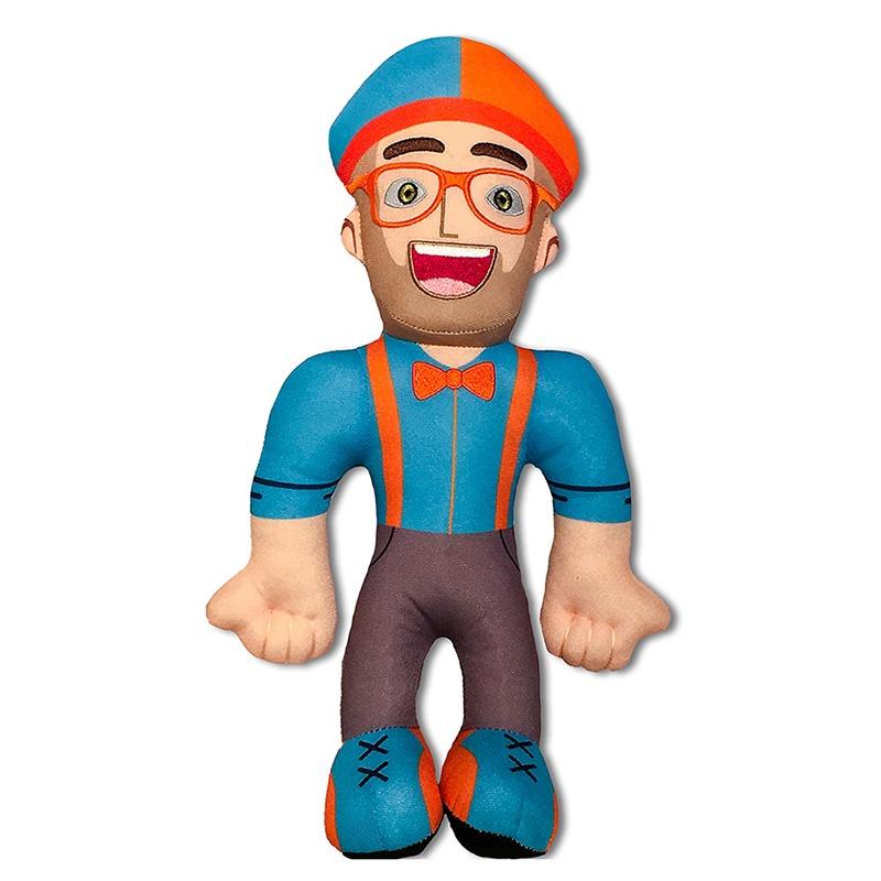 13"blippi Hat Cosplay Plush Figure Toy Soft Stuffed Doll For Kids Children Gift