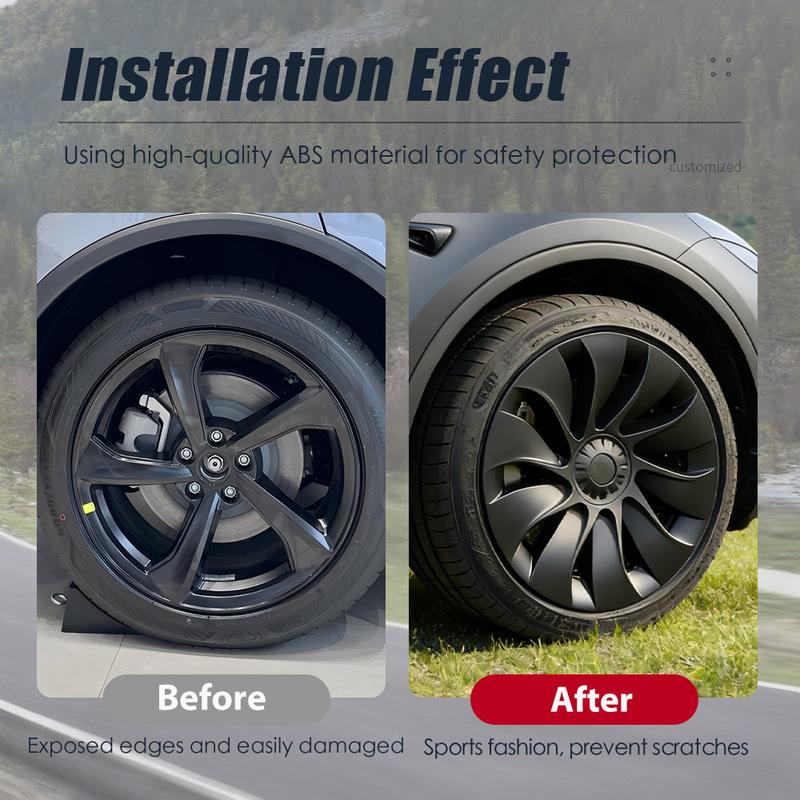 4PCS 20 Inch Hubcaps For Tesla Model Y Juniper Performance Replacement Wheel Cover AWD Full Rim Car Accessories Hub Caps 2025+
