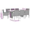 Vidaxl 9-Cz. Garden Furniture Set With Cushions, Black, PE Rattan