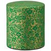 Kotodo Takahashi Seisakusho Tea Caddy, Japanese Paper and Dyed Tea Caddy, Flat, 200g, Vine Flower #81, Gold with Green Flowers