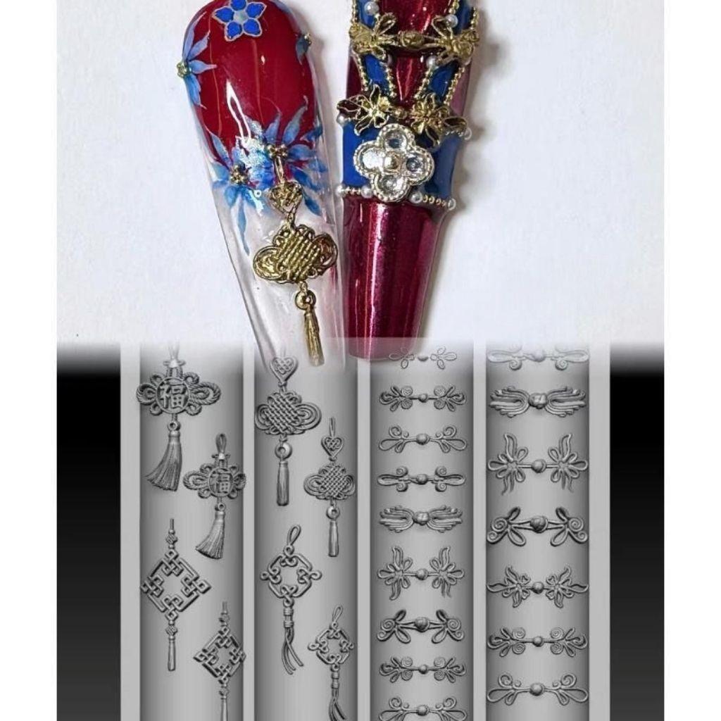 Versatile Chinese Festival Cheongsam Buckle Nail Art Silicone Mold