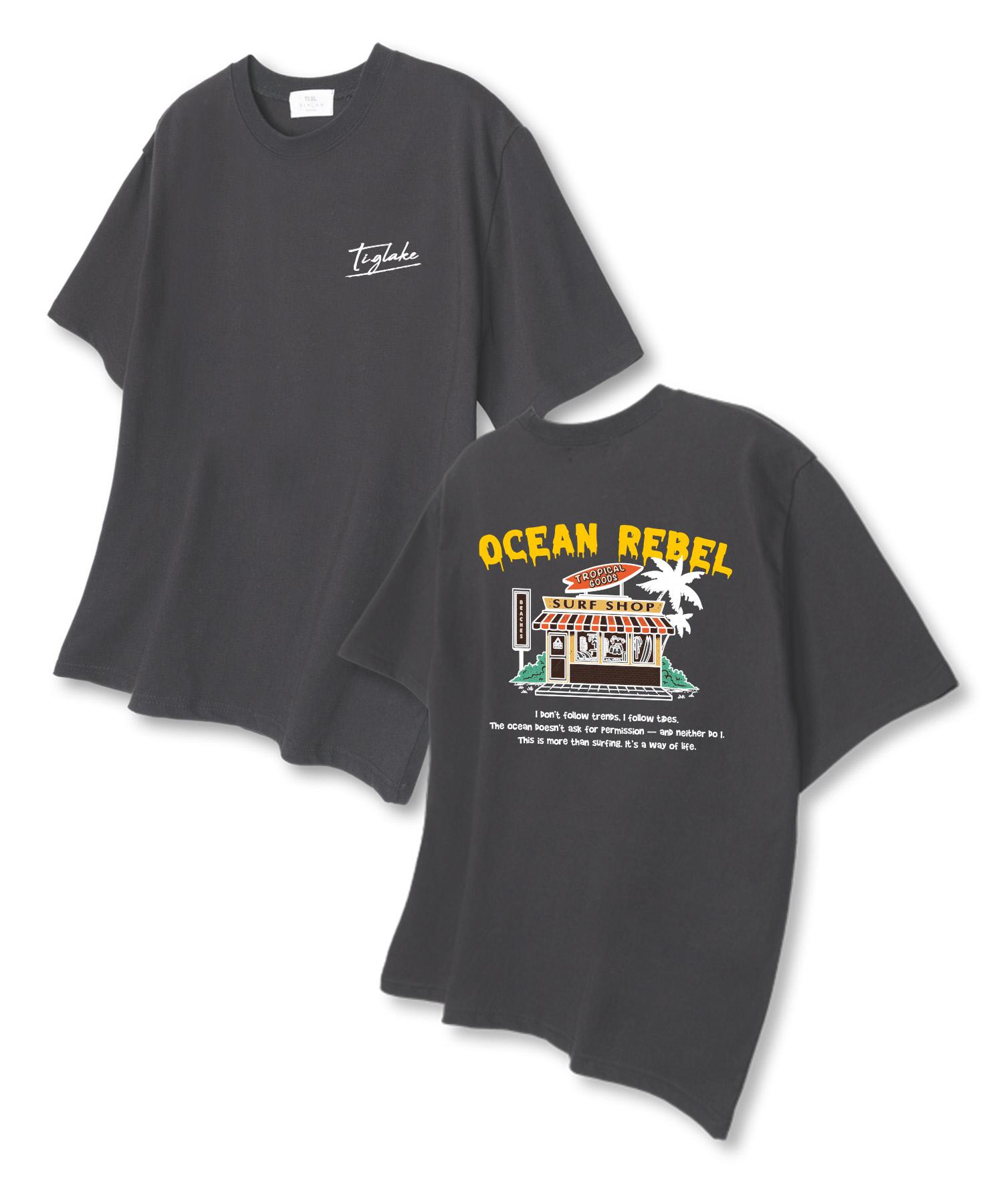 Tee Glake Surf Shop Oversized Short Sleeve T-Shirt Dark Gray L