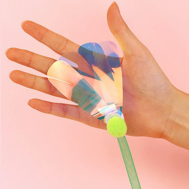 Cat Toy Feather Stick Cat Toys Interactive Elastic Net Toys for Cats Teasing Self-hi Feather Cats Toy Kitten Teaser Pet Supplies