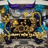 Happy New Year Backdrop, 72 x 44 Inch Large Happy New Year Banner 2026 Black Gold Background Banners for New Years Decorations 2026