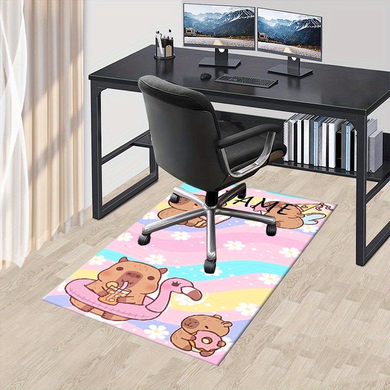 Capybara Playful Summer Office Carpet Soft Polyester Entrance Carpet Washable Non slip Machine Washa