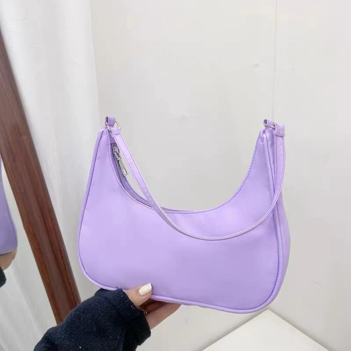 

Женская сумка через плечо, Дешевая женская сумка-полумесяц, Модная и универсальная женская сумочка, Простая женская сумка подмышку, Сумка для мобильного телефона, Кошелек фиолетовый