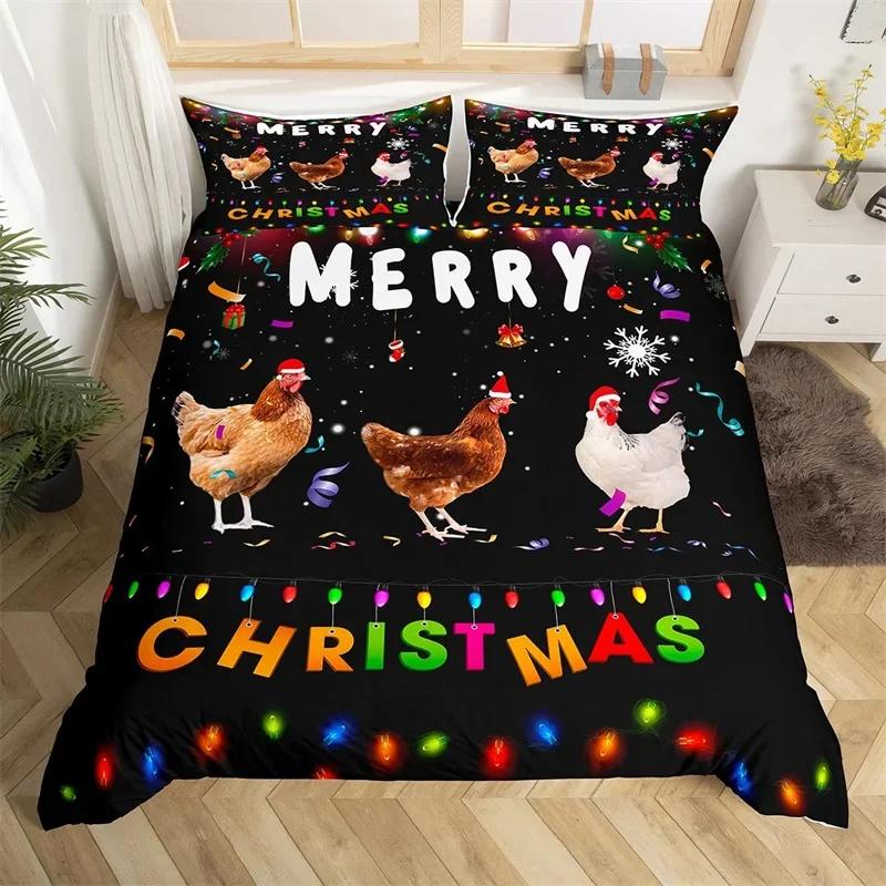

Lovely Cat Comforter Cover Merry Christmas Bedding Set Cute Animal Themed Duvet Cover King Microfiber Cartoon Kitten Pet Bed Set EU Single(135x200cm)
