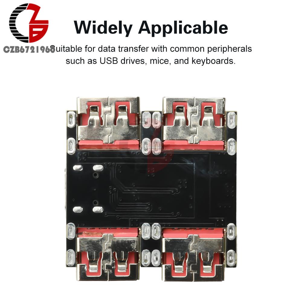 1-5Pcs USB-HUB Module USB2.0 4-port Controller Expansion Dock Module USB 2.0 to 4 Channel Splitter 40MB/S Type-C Extender Board
