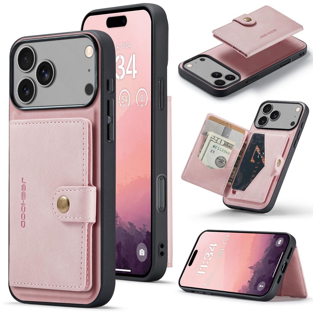 2 In 1 Magnetic Detachable Leather Cards Solt Wallet Case For iPhone 17 Pro Max 16 Plus 15 14 13 12 11 Phone Holder Bag Cover