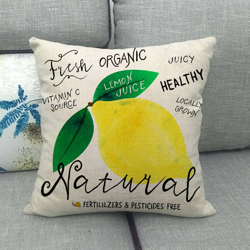 Simple And Colorful Painted Fruits Digital Printing Short Plush Pillow Covers For Car Sofa Office Cushion Cover Home Goods