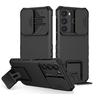 Pro Samsung Galaxy S23 Ultra Pouzdro Slide Objektiv fotoaparátu Ochrana brnění Stojánek Pouzdro na telefon Pro Samsung S23 S 23 Plus Zadní kryt