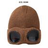 Winter Warm Knit Beanie Hat with Goggles Fleece Lined Windproof for Men Women Outdoor Skiing Cold Weather