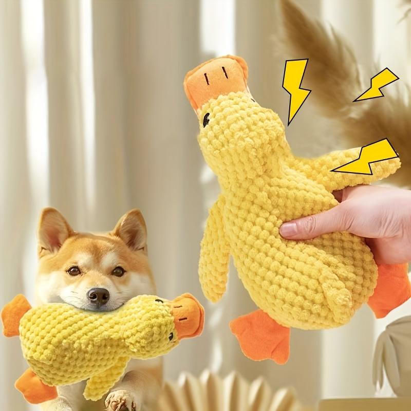 1pc Plush Duck Dog Chew Toy Suitable for Small Medium Large Dogs -Durable Teething Relief Chewable Duck for Play & Dental Health