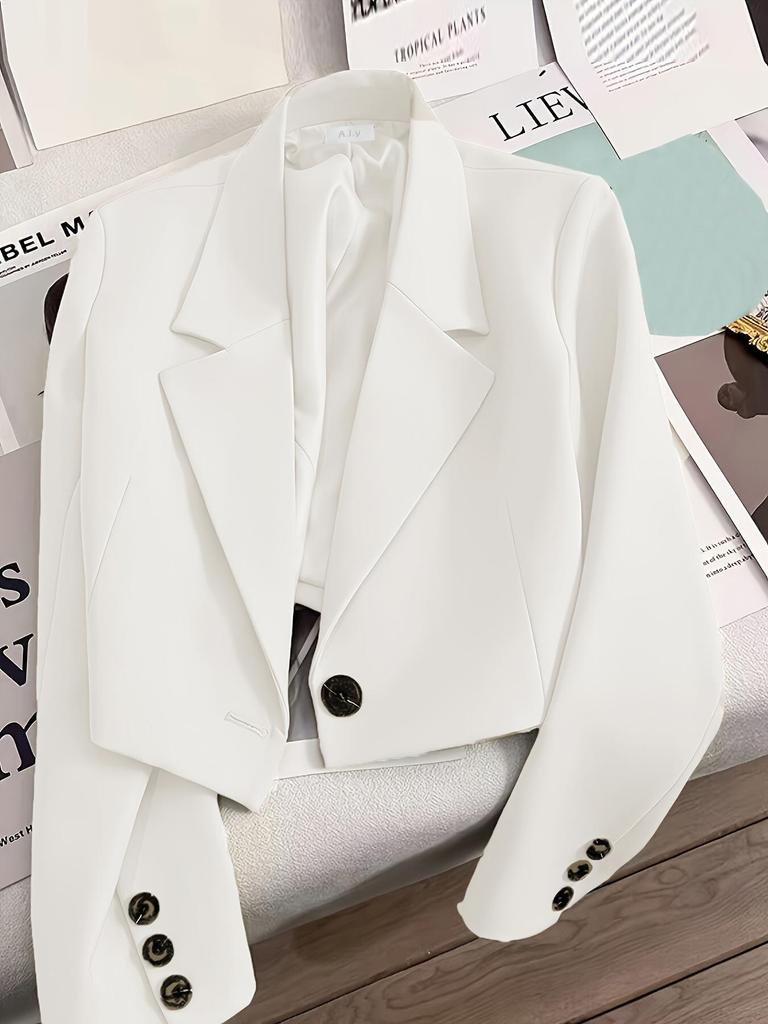 2026 Women's Slim Fit Short Blazer: Versatile High Waist Jacket for Spring & Autumn